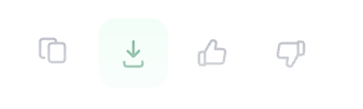 Thumbs up and thumbs down feedback buttons under an AI Insights answer for rating the quality of the AI response
